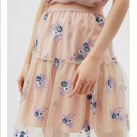 NWT Anthropologie Eva Franco Belle Sequined Tulle Mini Skirt Small #185 - Picture 2 of 5